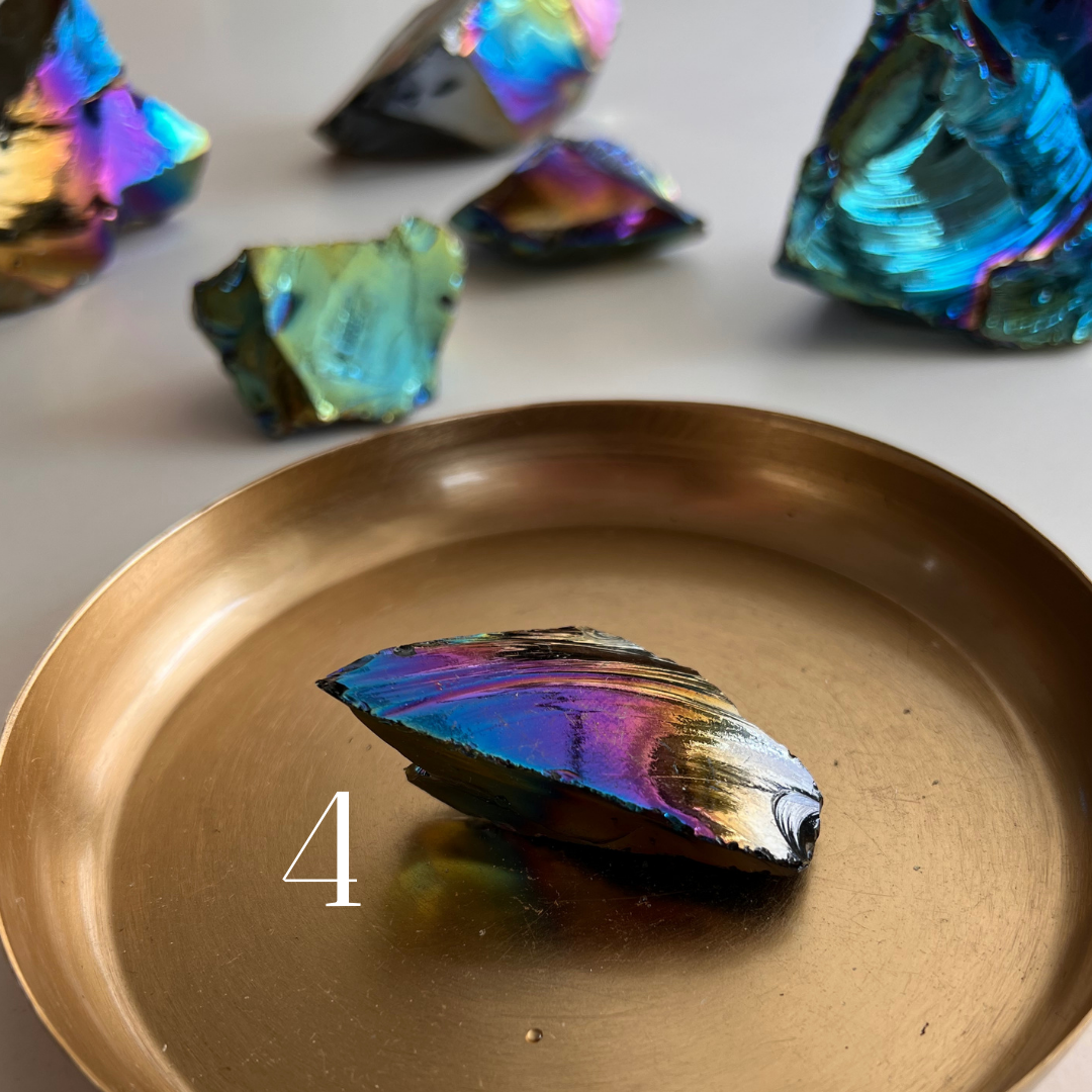 Regenbogen Aura Obsidian