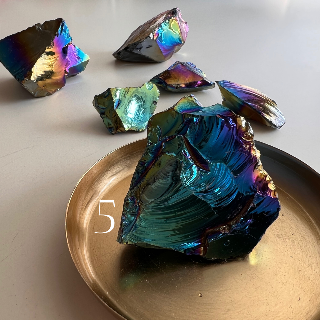 Regenbogen Aura Obsidian